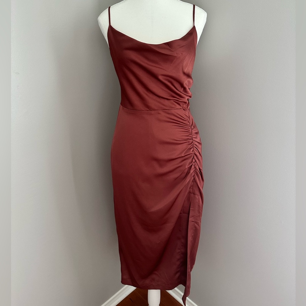 Floret Studios NEW Ruched Satin Dress